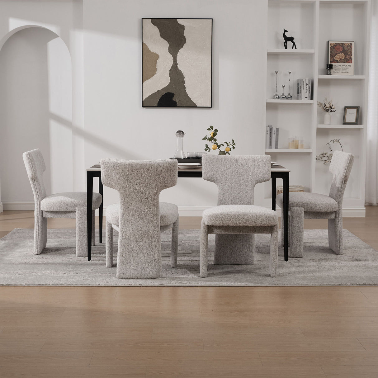 Armless Curved Back Accent Chairs