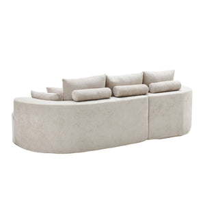 2 Piece Fabric Cloud Curved Sectional Sofa With Chaise For Living Room - Best Buy Furniture