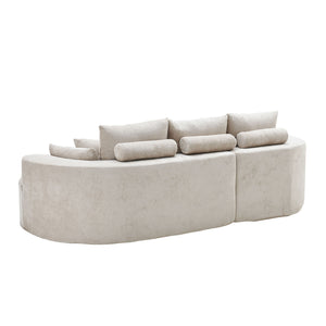 2 Piece Fabric Cloud Curved Sectional Sofa With Chaise For Living Room