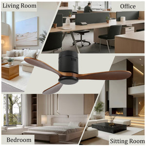 42-Inch Flush Mount Ceiling Fan Without Light