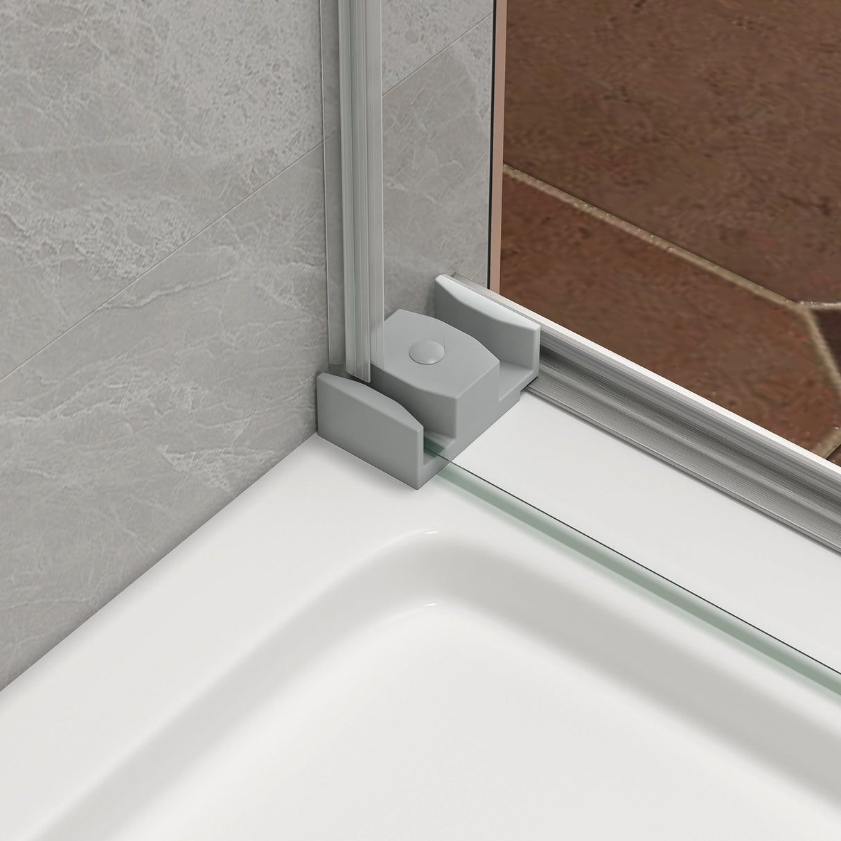 43"-48" W x 76" H Brushed Nickel Reversible Double Bypass Sliding Shower Door