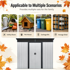 8 ft x 6 ft Outdoor Metal Storage Shed with Window
