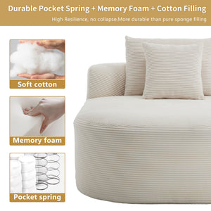 Oversized Chaise Lounge Sofa Bed With Deep Seat And Soft Pillows