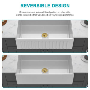 Workstation, Single Bowl Apron Front Kitchen Sink - White