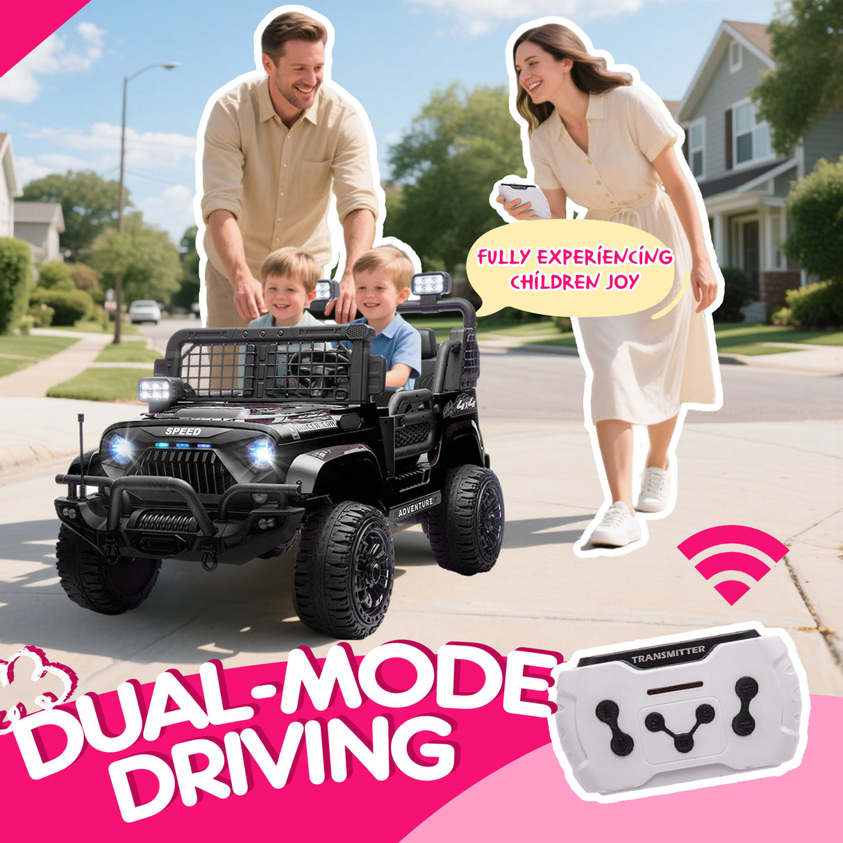 24V 100W Two-Seater Kids Ride On Car with Remote Control