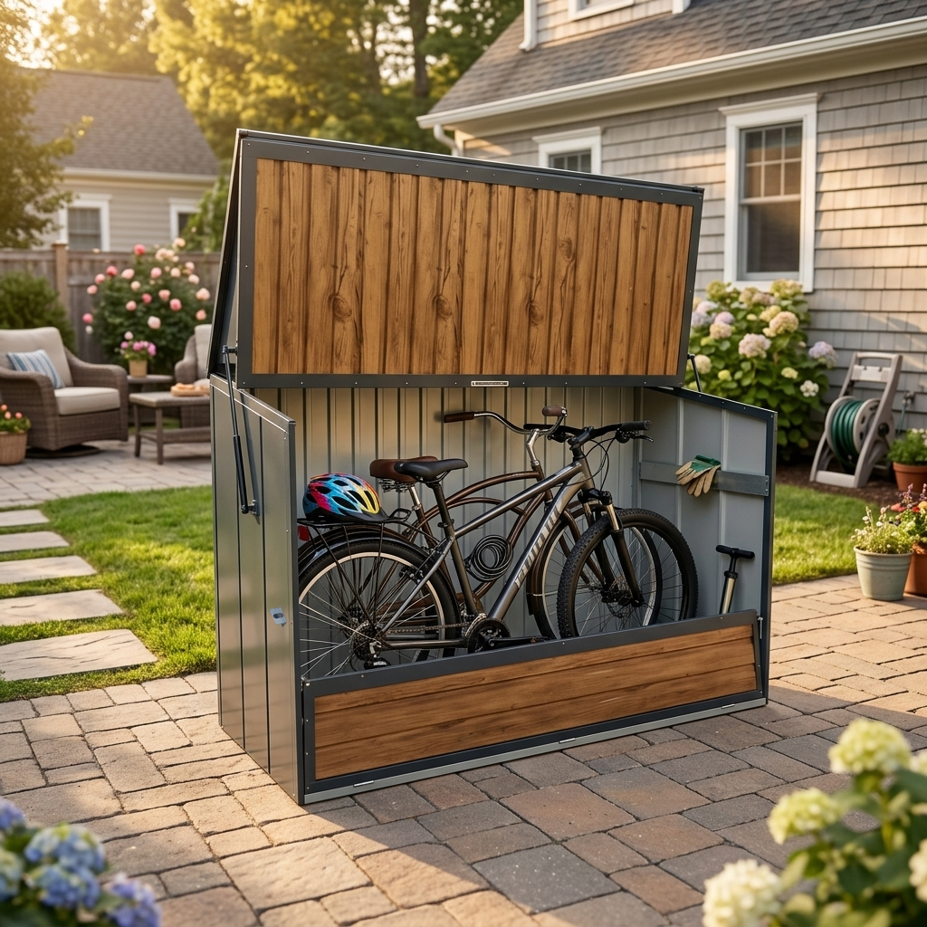 Wood Grain Galvanated Steel Storage Cabinet
