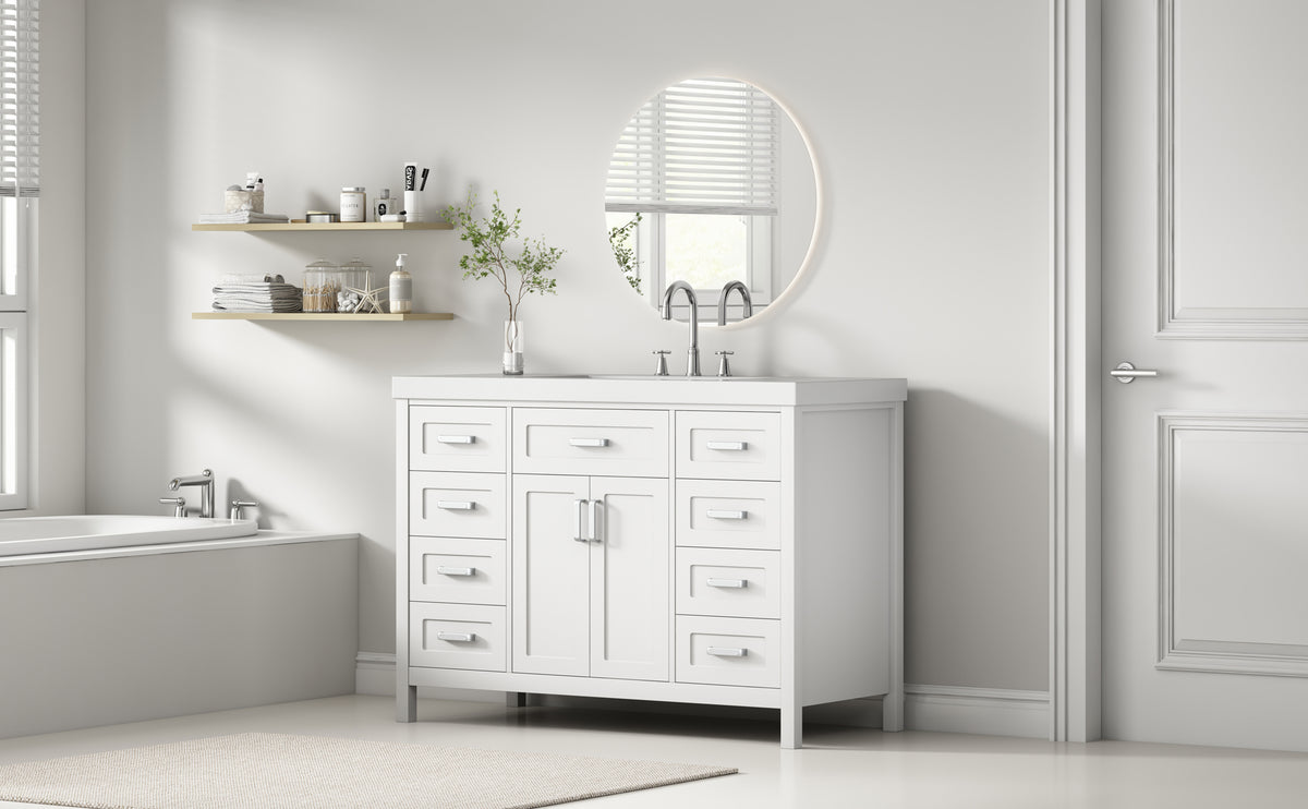 48" Bathroom Vanity with Sink, 2 Doors and 8 Drawers