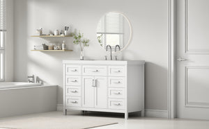 48" Bathroom Vanity with Sink, 2 Doors and 8 Drawers