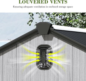 6x4FT Outdoor Resin Storage Shed with Transparent Windows & Louvered Vents