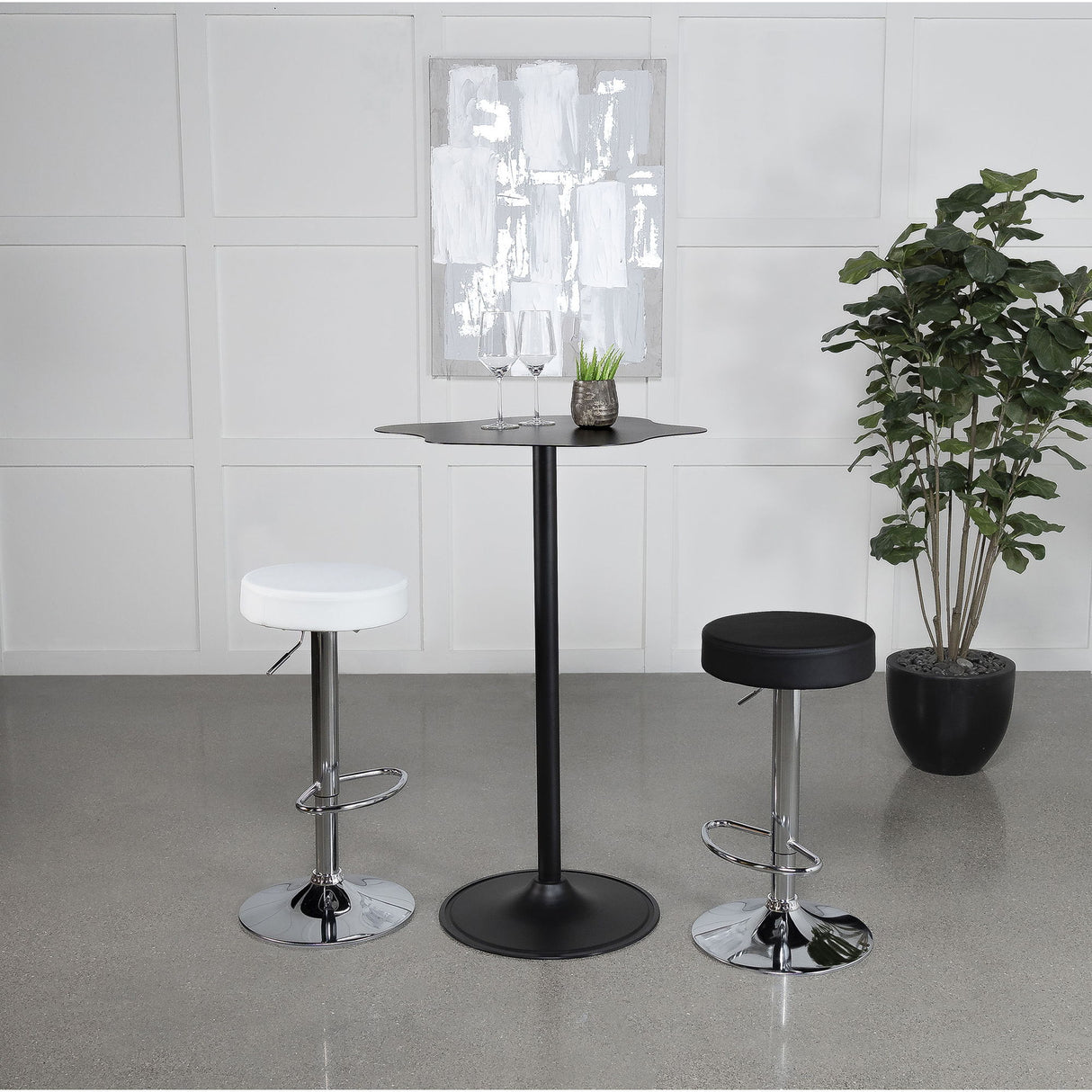 Fresno - Curved Cloud Shaped Bistro Bar Table Bar Table - Black