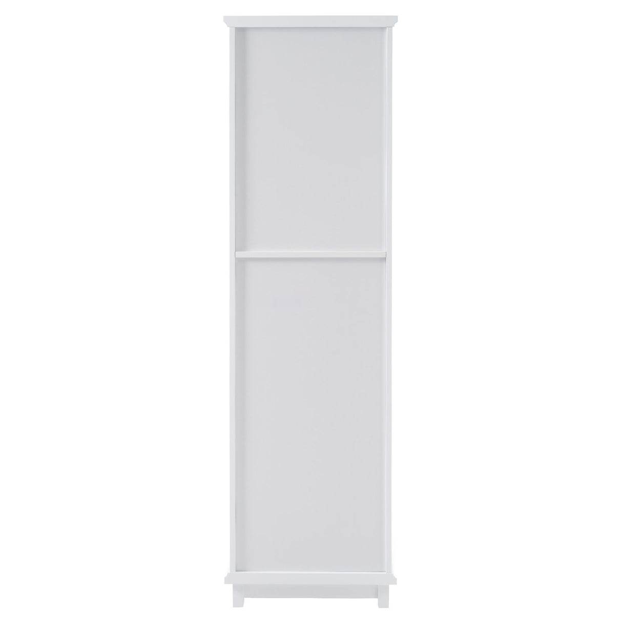 Tall Bathroom Storage Cabinet With Glass Doors, Free-Standing, Two Drawers, And Adjustable Shelves, Board, Painted Perfect For Displaying Your Favorite Items