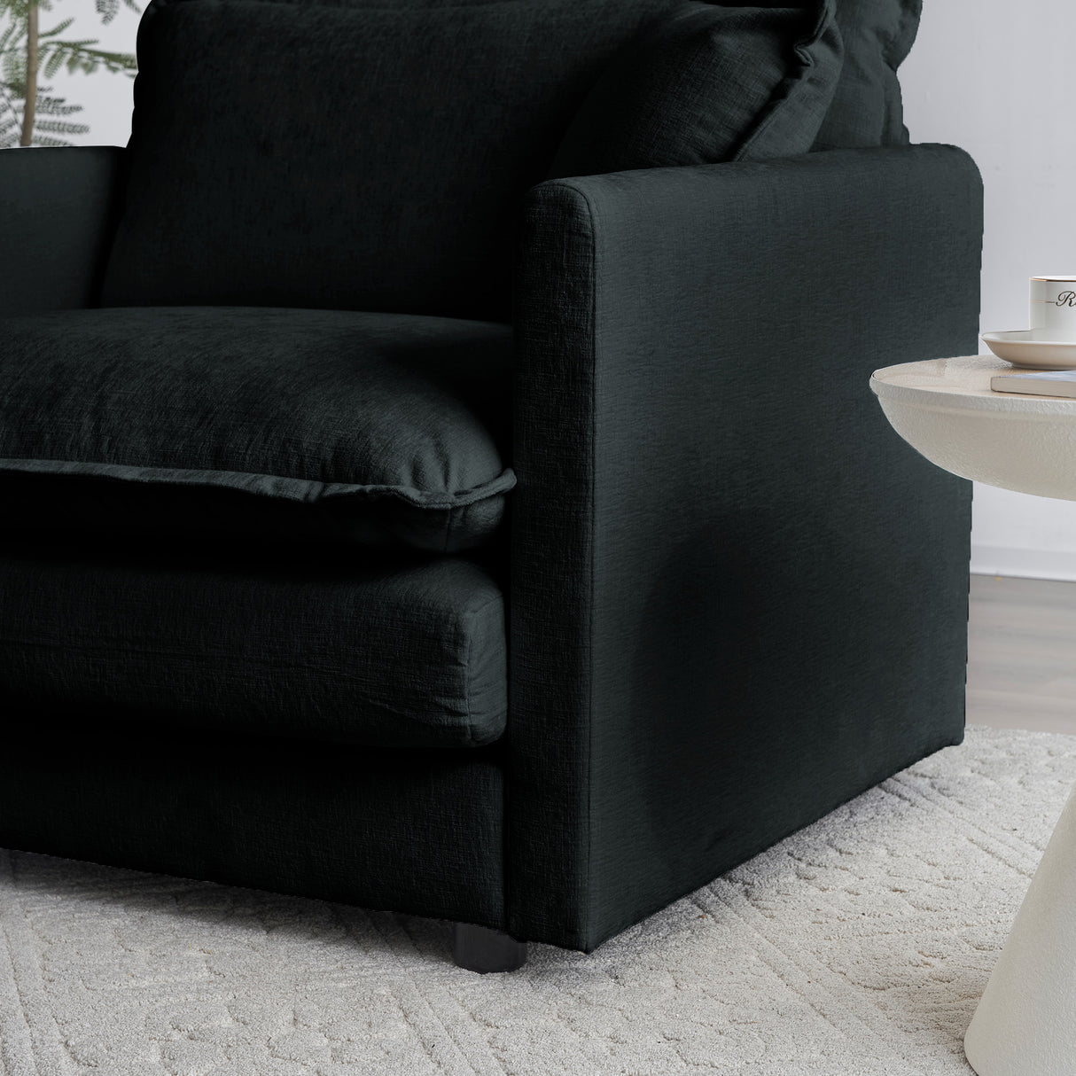 Chenille Fabric Ottomans Footrest to Combine with Sofas