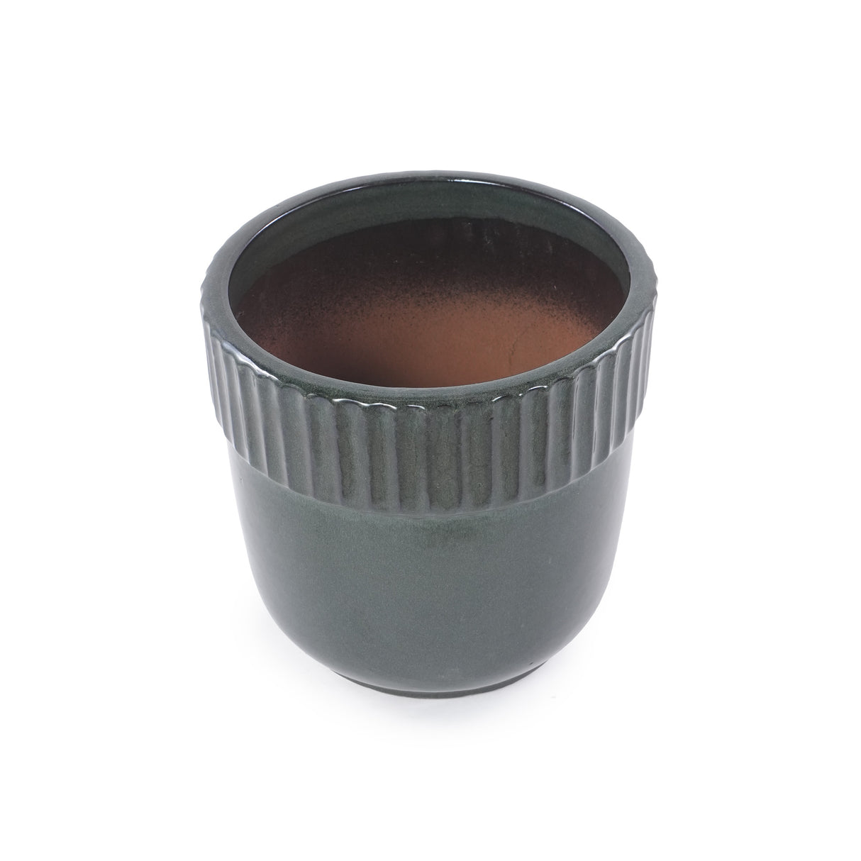 Handmade Ceramic Planter Set of 3, 15/12/9 Inch Diameter, Dark