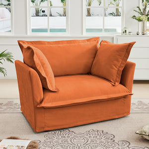 Slip-Covered Armchair with Cushions