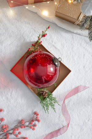 6" Mercury Antiqued Glass Ornament