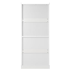 Freestanding Tall Bathroom Cabinet With Adjustable Shelves, Drawers, Soft Close Glass Doors