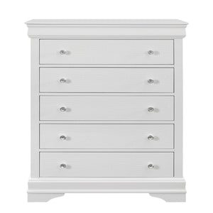 Shaker - 5 Pieces Bedroom Set With Crystal Inspired Tufted Headboard And LED Lighting