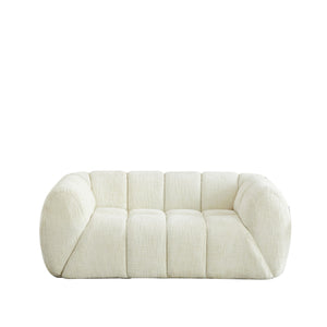 Quilted Cloud Sofa With Rounded Armrests And Piano Key Backrest Design
