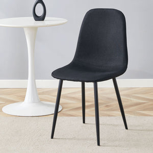 Modern Medieval Style Cushioned Side Chairs Set With Metal Legs For Kitchens
