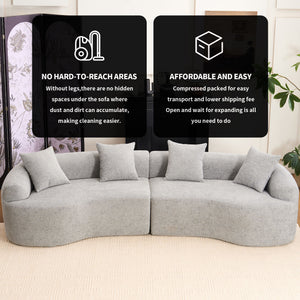 4 Seater Sofa With Fabric, 30D, 60 Hardness Full Sponge, 4 Pillow For Living Room, Home Furniture Sleeper Sectional Sofa For Apartment