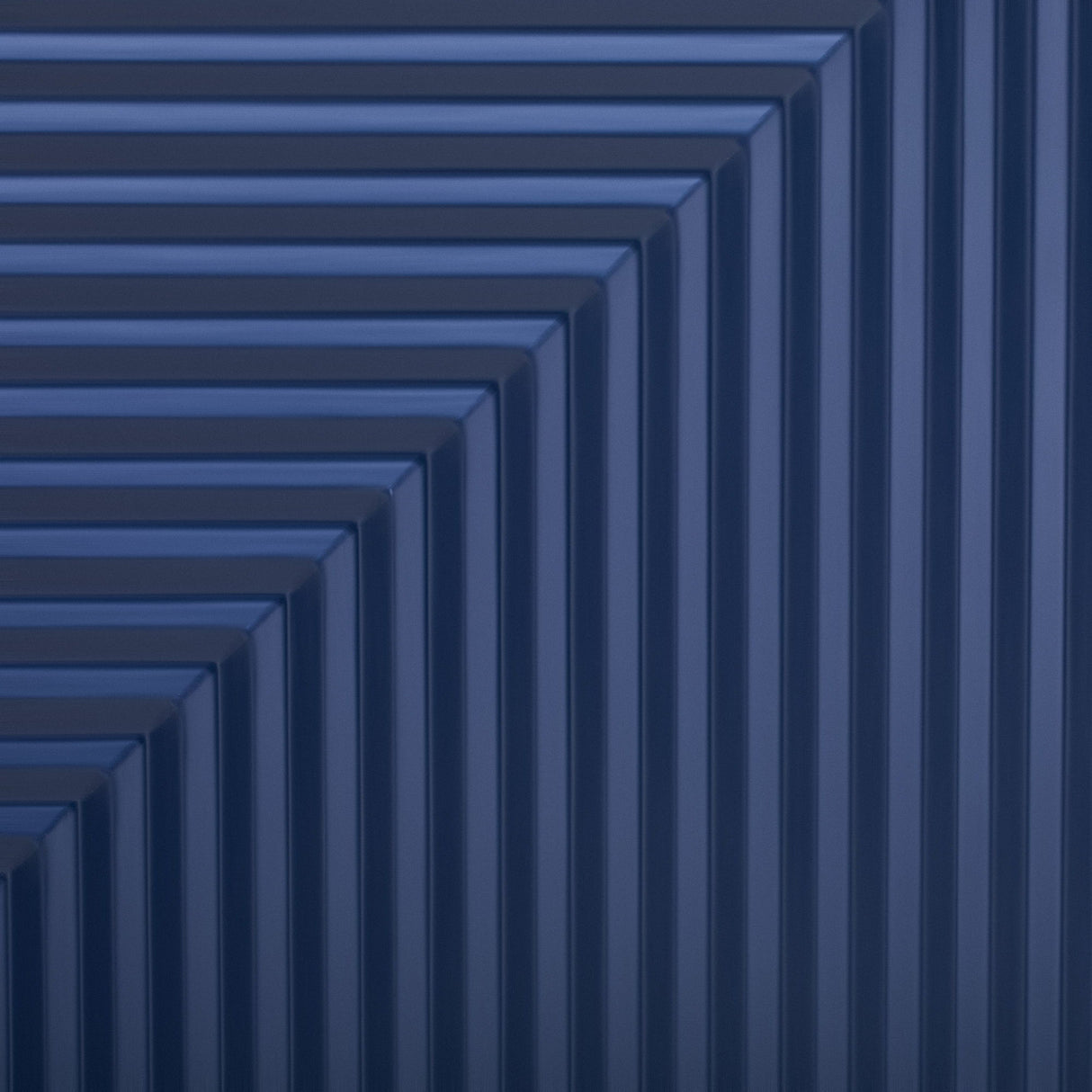 Side Cabinet With Adjustable Shelves And Geometric Door Panels - Navy Blue