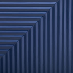 Side Cabinet With Adjustable Shelves And Geometric Door Panels - Navy Blue