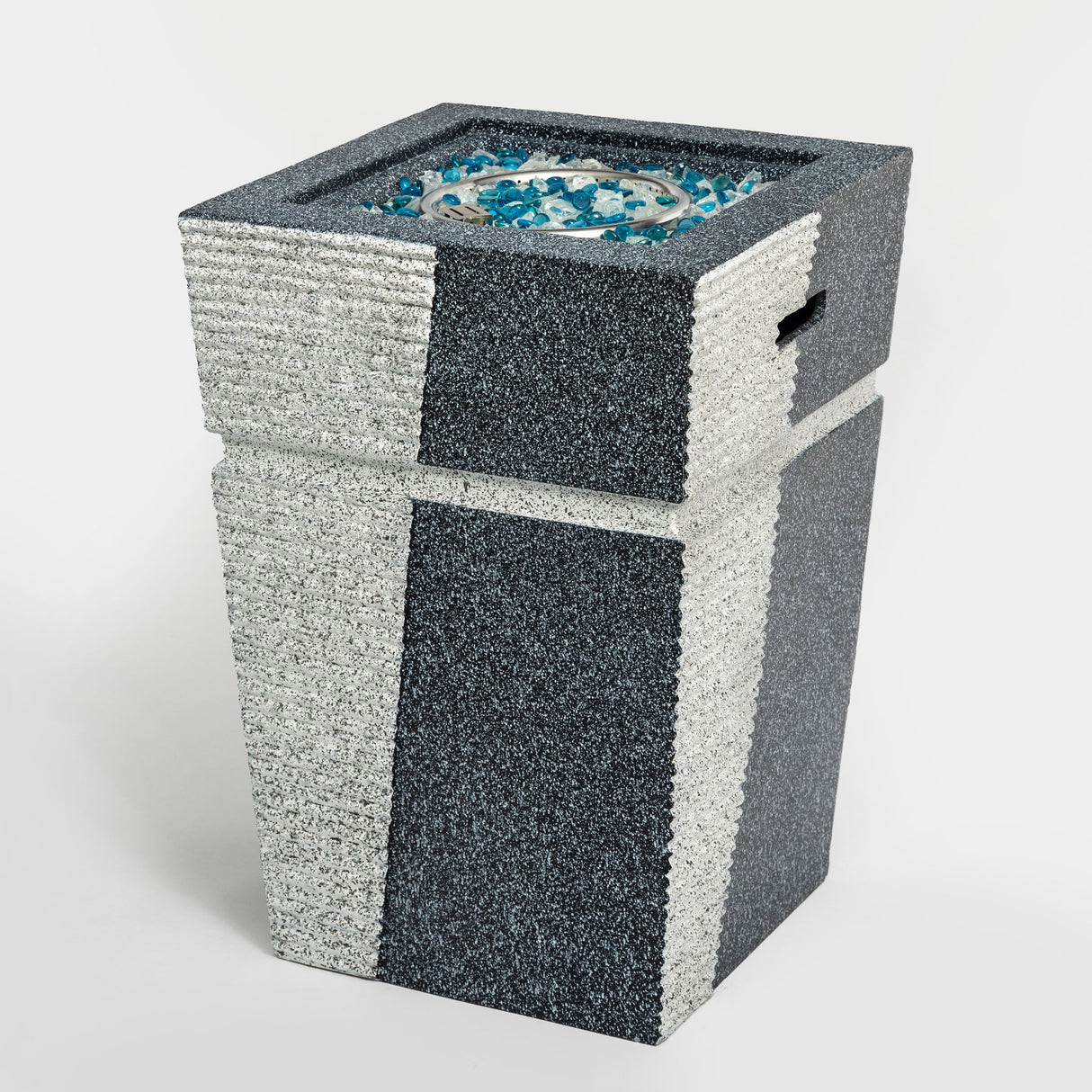 Propane, Gas 50000 Btu Square Fire Pit Table For Outside - Light Gray Blue