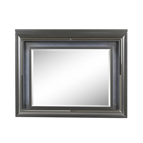 Sawyer - Metallic Mirror With LED - Gray - Best Buy Furniture