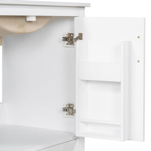 Bathroom Vanity With Sink, 1 Divided Drawer And 2 Soft Close Doors With Double Shelf