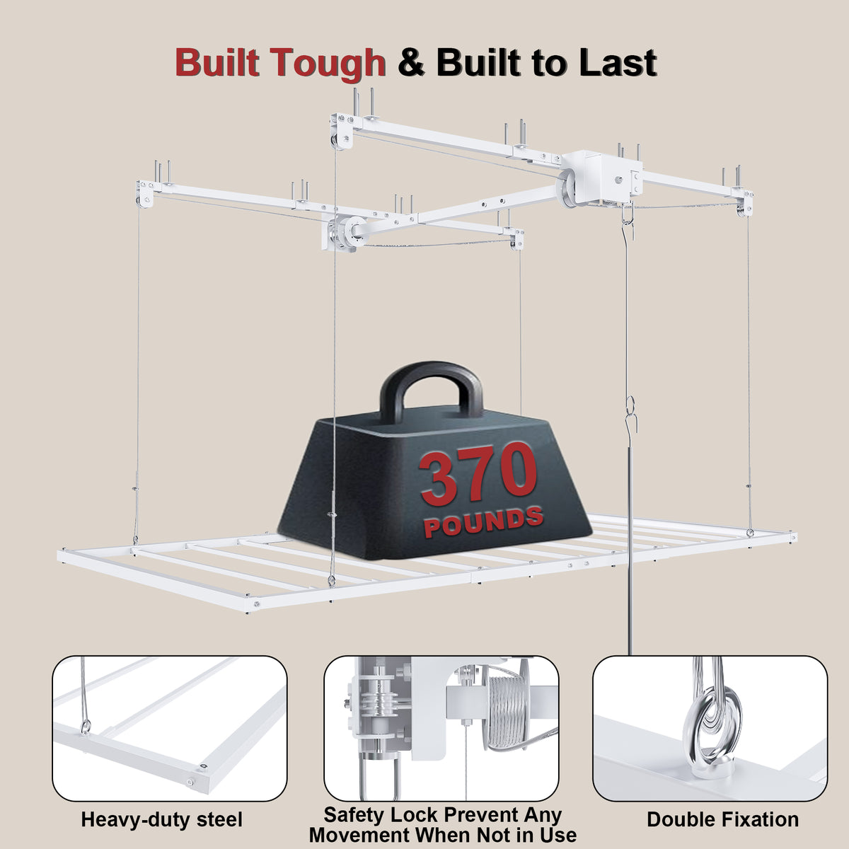 Overhead Garage Storage Rack 3x6 FT for High Ceilings