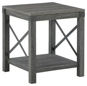 Freedan - Square End Table - Grayish Brown - Best Buy Furniture