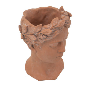 Visage Head Bust Planter with Classical Design - Cement