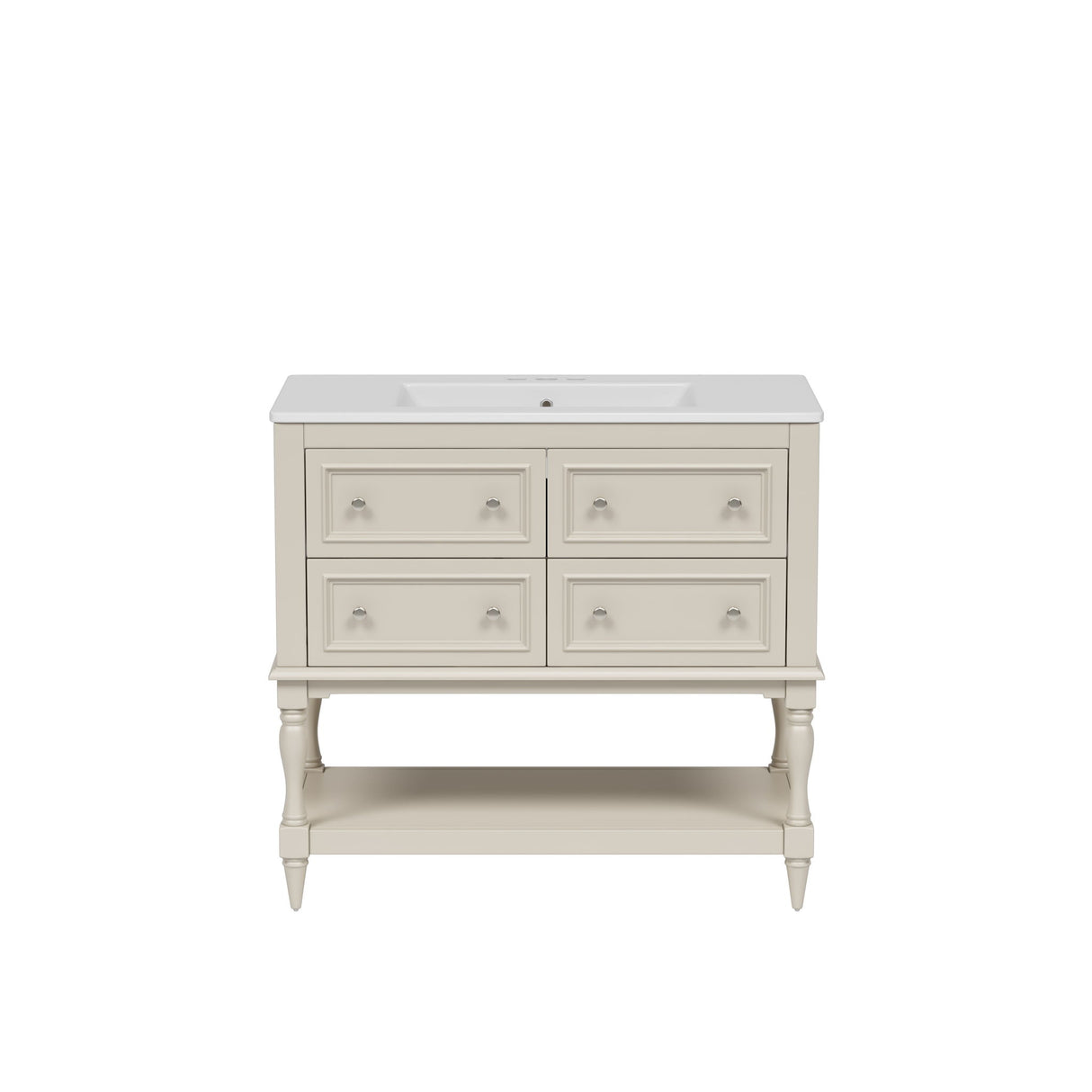 Bathroom Vanity With Medicine Cabinet, Storage Cabinet With 4 Drawers, Adjustable Shelf Mirror