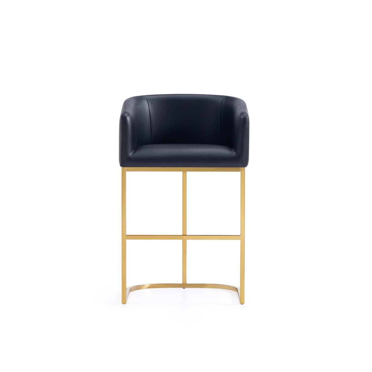 Mid-Century Modern Stool With Steel Base