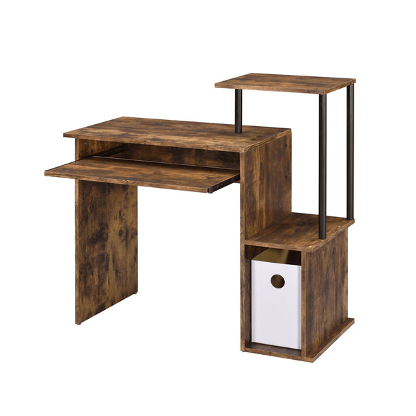 Lyphre - Computer Desk - Weathered Oak / Black - Best Buy Furniture