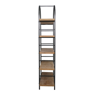 Tall Arched Wood and Iron Display Shelf