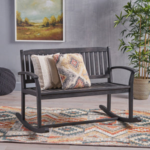 Baxter - Rocking Loveseat - Dark Gray - Best Buy Furniture