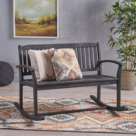 Baxter - Rocking Loveseat - Dark Gray - Best Buy Furniture