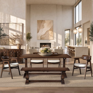 Whitmore 72-Inch Trestle Dining Table, Dark Brown Reclaimed Pine
