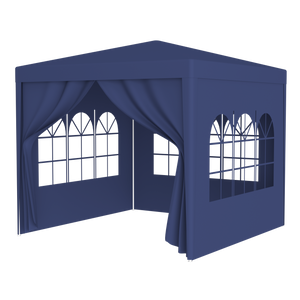10'x10' Party Tent Outdoor Heavy Duty Gazebo Wedding Canopy with 4 Removable Walls, Blue