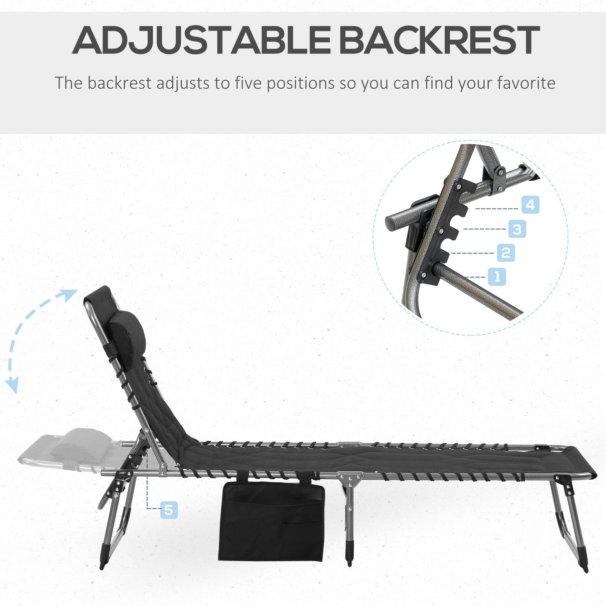 Outsunny Padded Folding Chaise Lounge Chair