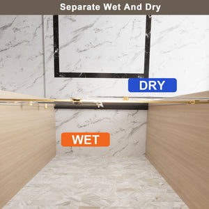 Frameless Single Sliding Shower Door With Handle And Square Tube Track