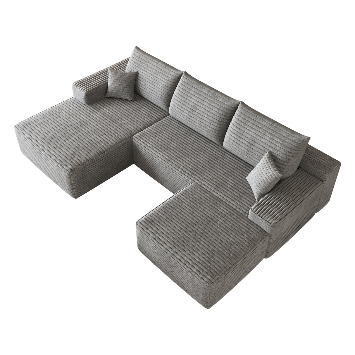 107" Cloud Sectional Sofa with 1 Ottoman