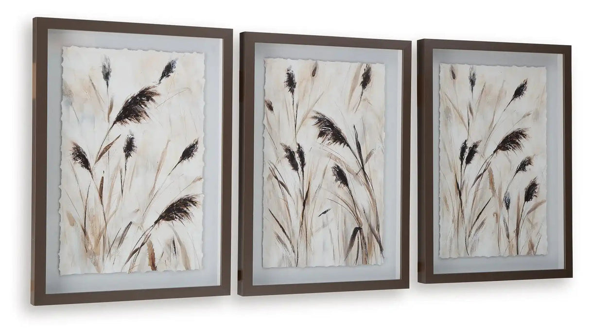 Honslow - Wall Art Set (Set of 3) - Brown / Black / White - Best Buy Furniture