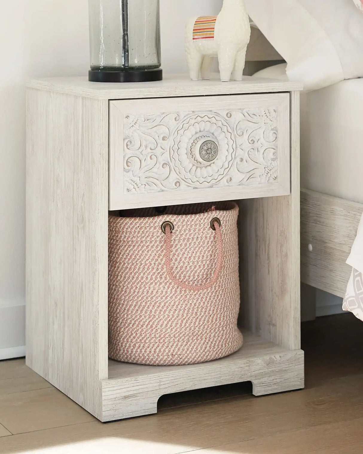 Paxberry - One Drawer Night Stand - Whitewash