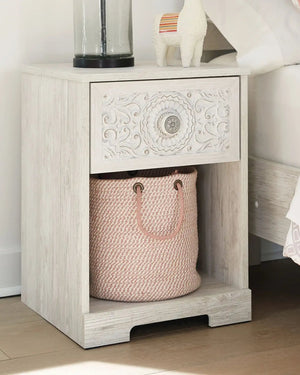 Paxberry - One Drawer Night Stand - Whitewash