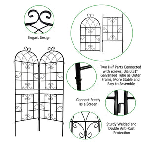 Metal Garden Rustproof Trellis For Climbing Plants Outdoor Flower Support