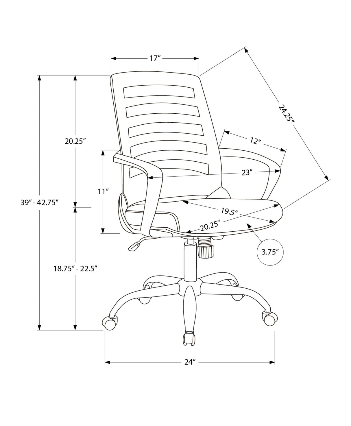 Office Chair, Adjustable Height, Swivel, Ergonomic, Armrests - Best Buy Furniture