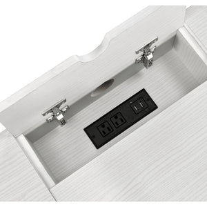 Verster - Writing Desk With USB - Black / Natural