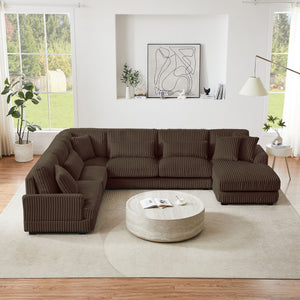 Oversized Sectional Sofa U - Shaped Sofa Couch Modern Sofa Upholstered In Soft With A Chaise Lounge For Living Room